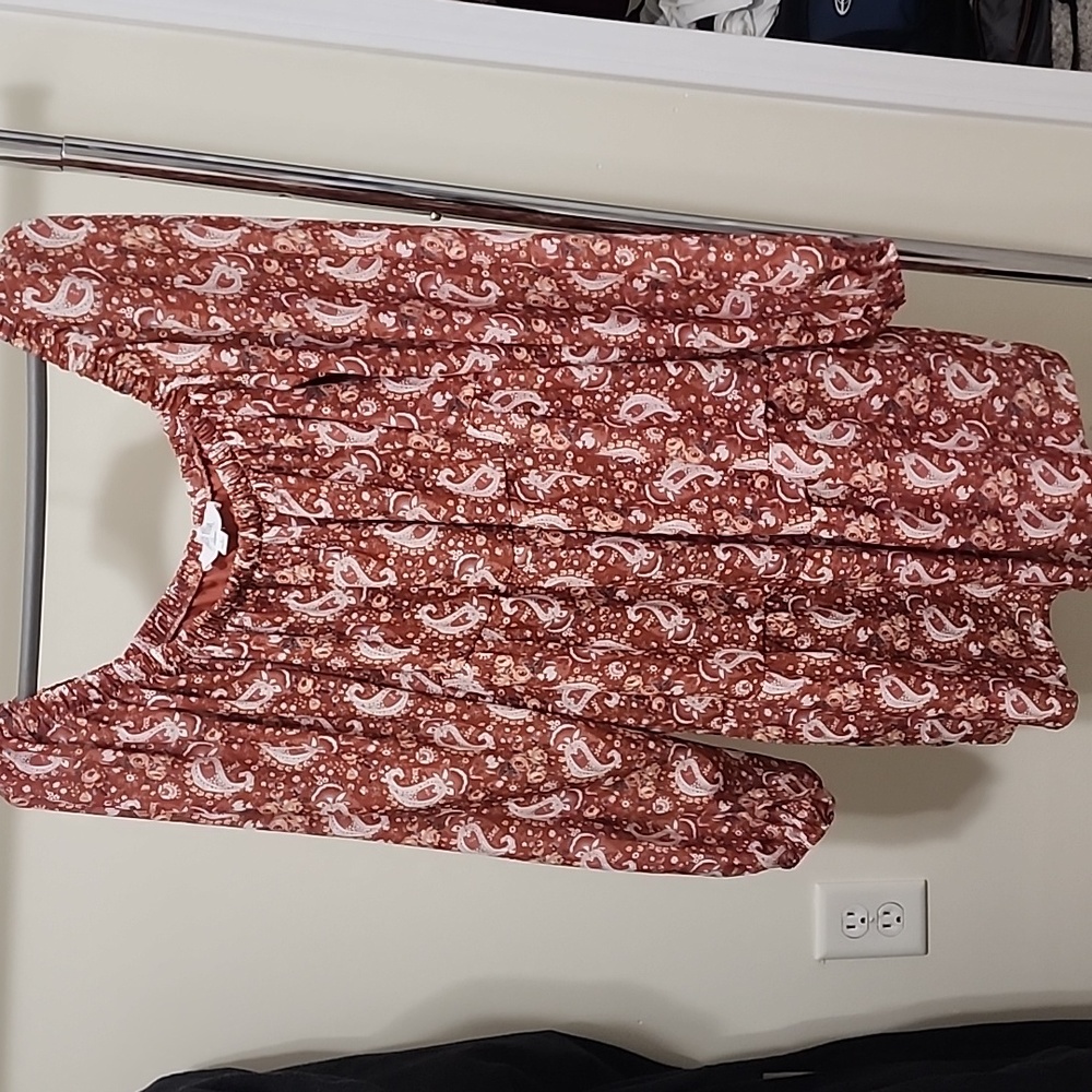 Floral short smock top/dress, size 14